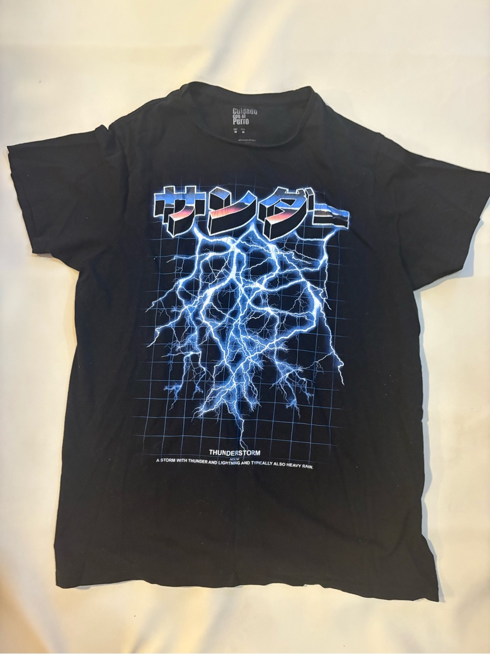Graphic Thunderstorm Lightning Tee - Black